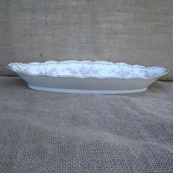 Antique Bawo & Dotter Elite Works Limoges Floral Serve Dish BWD4 - Picture 3 of 16